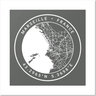 Marseille Map Posters and Art